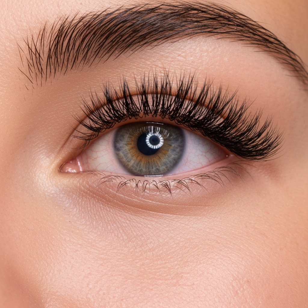 Hybrid lash extensions compared with classic style at Iris Lash Studio Midtown NYC